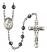 Saint Genesius of Rome Engravable Rosary with 6mm Hematite Beads