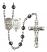 Saint George and Nat'l Guard Rosary with 6mm Hematite Beads