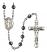 Saint Genevieve Engravable Rosary with 6mm Hematite Beads