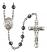 Saint Gerard Majella Engravable Rosary with 6mm Hematite Beads