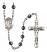 Saint Hubert of Liege Engravable Rosary with 6mm Hematite Beads