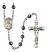 Saint Isidore of Seville Engravable Rosary with 6mm Hematite Beads