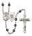 Saint Joan of Arc and Coast Guard Rosary with 6mm Hematite Beads