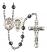 Saint Joan of Arc and Nat'l Guard Rosary with 6mm Hematite Beads