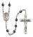 Saint John the Baptist Engravable Rosary with 6mm Hematite Beads