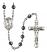 Saint Jude Thaddeus Engravable Rosary with 6mm Hematite Beads