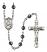 Saint Kateri Tekakwitha Engravable Rosary with 6mm Hematite Beads