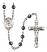 Saint Louise de Marillac Engravable Rosary with 6mm Hematite Beads