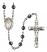 Saint Maria Faustina Engravable Rosary with 6mm Hematite Beads