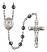 Saint Martha Engravable Rosary with 6mm Hematite Beads