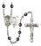 Saint Michael and Nat'l Guard Rosary with 6mm Hematite Beads