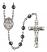 Virgen Milagrosa Engravable Rosary with 6mm Hematite Beads