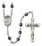 Saint Louis Engravable Rosary with 6mm Hematite Beads