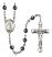 Saint Peter the Apostle Engravable Rosary with 6mm Hematite Beads