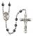 Saint Scholastica Engravable Rosary with 6mm Hematite Beads