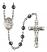 Saint Sebastian Engravable Rosary with 6mm Hematite Beads