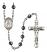 Saint Teresa of Avila Engravable Rosary with 6mm Hematite Beads