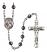 Santa Teresita Engravable Rosary with 6mm Hematite Beads