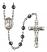 Saint Thomas the Apostle Engravable Rosary with 6mm Hematite Beads