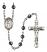 Saint Juan Diego Engravable Rosary with 6mm Hematite Beads