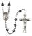 GUARDIAN ANGEL with CHILD Engravable Rosary with 6mm Hematite Beads