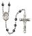 Saint Leo the Great Engravable Rosary with 6mm Hematite Beads