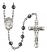 Saint Vincent de Paul Engravable Rosary with 6mm Hematite Beads