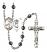 Saint Christopher and Figure Skating Rosary with 6mm Hematite Beads