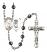 Saint Christopher and Gymnastics Rosary with 6mm Hematite Beads