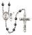 Saint Christopher and Lacrosse Rosary with 6mm Hematite Beads