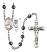 Saint Christopher and Track & Field Rosary with 6mm Hematite Beads