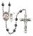 Saint Christopher and Basketball Rosary with 6mm Hematite Beads