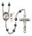 Saint Christopher and Tennis Rosary with 6mm Hematite Beads