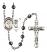 Saint Christopher and Martial Arts Rosary with 6mm Hematite Beads