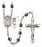 Saint Christopher and Wrestling Rosary with 6mm Hematite Beads