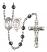 Saint Sebastian and Golf Rosary with 6mm Hematite Beads