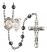 Saint Sebastian and Basketball Rosary with 6mm Hematite Beads