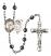 Saint Sebastian and Tennis Rosary with 6mm Hematite Beads