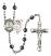 Saint Sebastian and Skiing Rosary with 6mm Hematite Beads