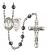 Saint Sebastian and Cheerleading Rosary with 6mm Hematite Beads