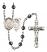 Saint Sebastian and Gymnastics Rosary with 6mm Hematite Beads