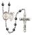 Saint Sebastian and Dance Rosary with 6mm Hematite Beads