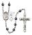 Saint Rita and Baseball Rosary with 6mm Hematite Beads