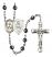 Saint Kateri and Equestrian Rosary with 6mm Hematite Beads