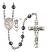 Saint Christopher and Surfing Rosary with 6mm Hematite Beads