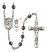 Saint Christopher and Motorcycle Rosary with 6mm Hematite Beads