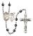 Saint Sebastian and Volleyball Rosary with 6mm Hematite Beads