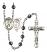 Saint Sebastian and Rodeo Rosary with 6mm Hematite Beads