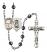 Saint Christopher and Fishing Rosary with 6mm Hematite Beads