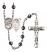 Saint Sebastian and Motorcycle Rosary with 6mm Hematite Beads